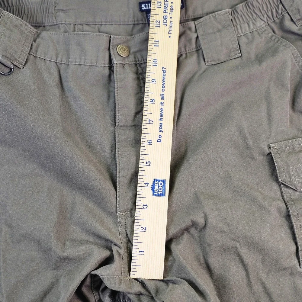 5.11 Tactical Cargo Shorts Mens 40 Green Ripstop Elastic Waist 10 Inseam Utility
